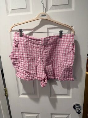 Pink Gingham Lounge Shorts